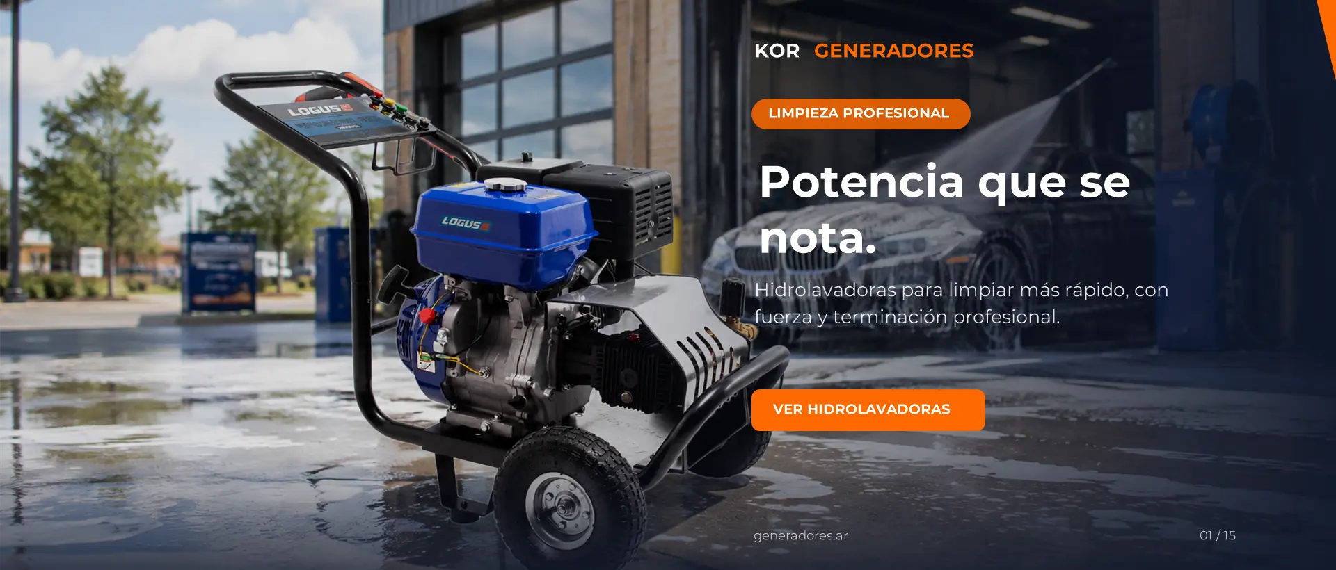 Hidrolavadora Logus en uso profesional. Potencia que se nota.
