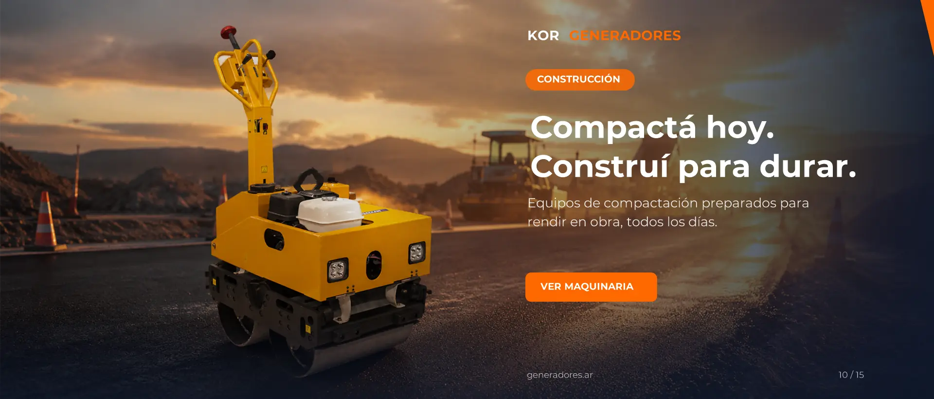 Equipo de compactación trabajando en obra. Compactá hoy, construí para durar.